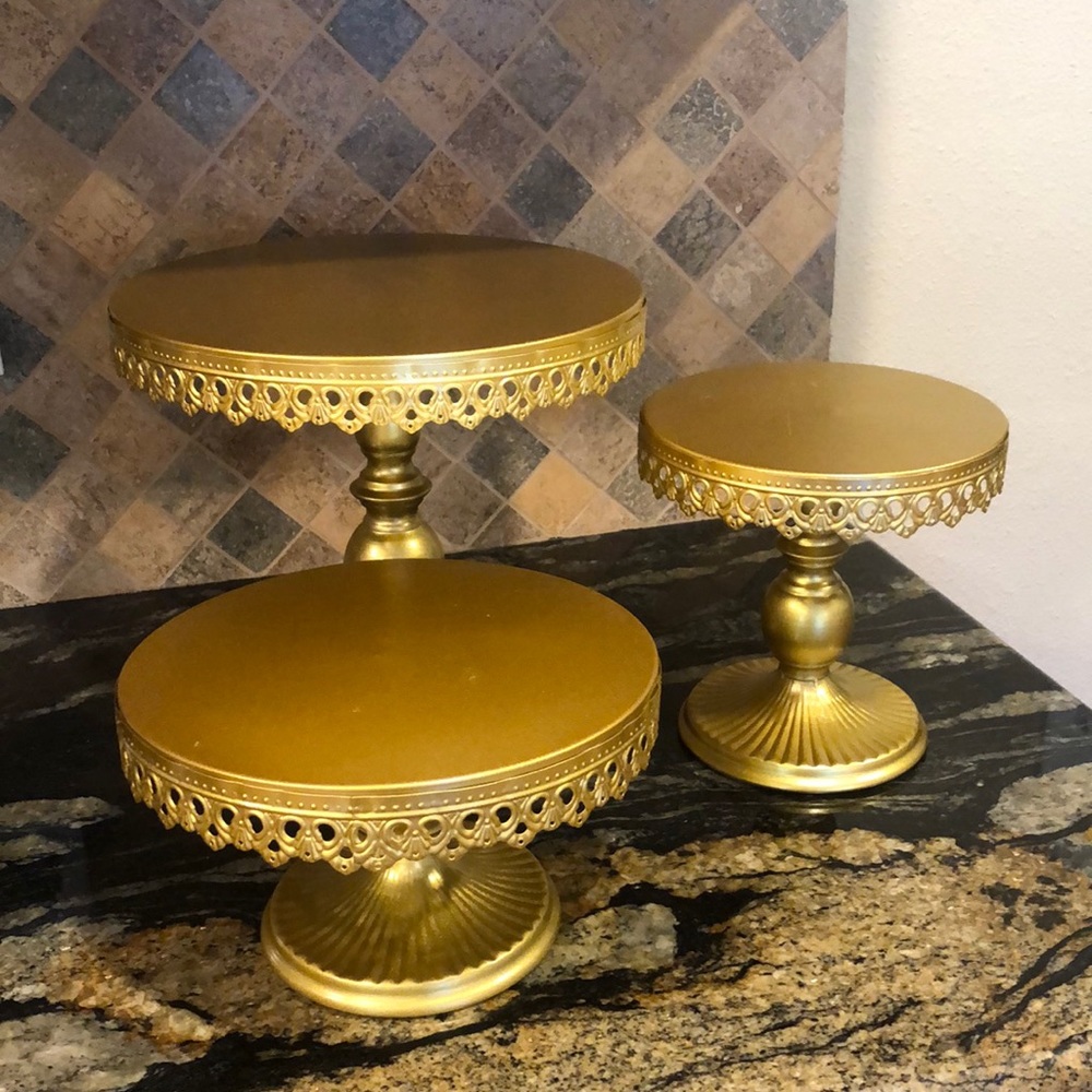 Gold cake stands-Set of 3